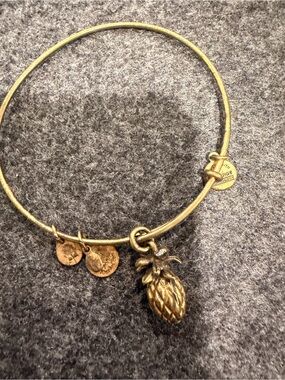 Alex and Ani Gold Pineapple Charm Bangle Bracelet
